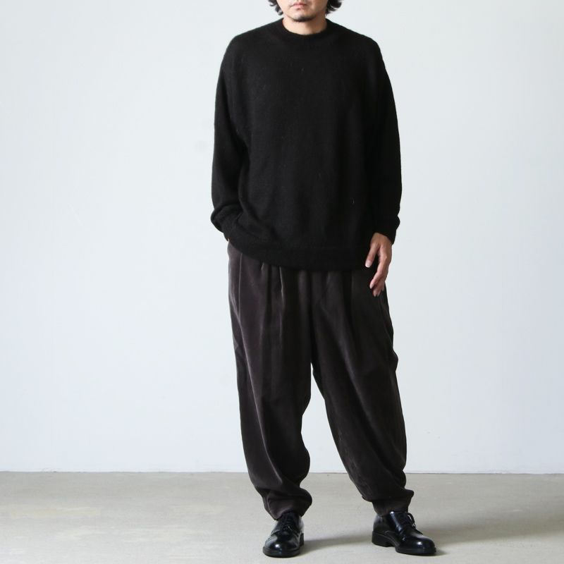 21aw  comoli ブラックアルパカクルーネックニット