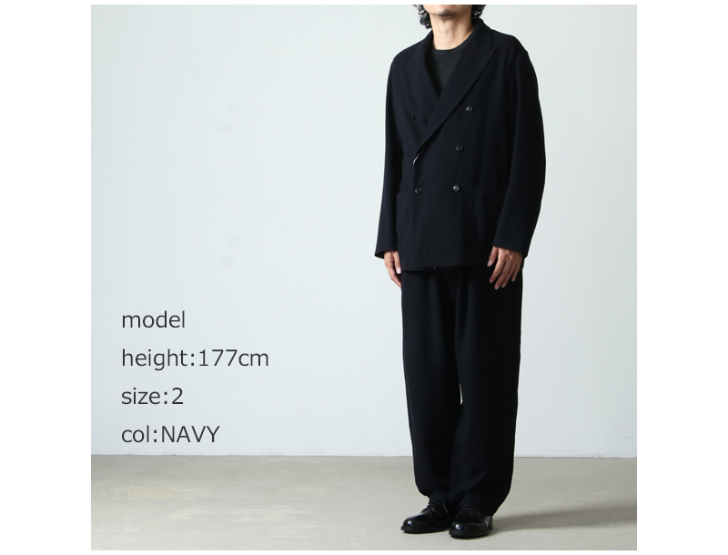 COMOLI (コモリ) 強縮ウール ドローストリングパンツ