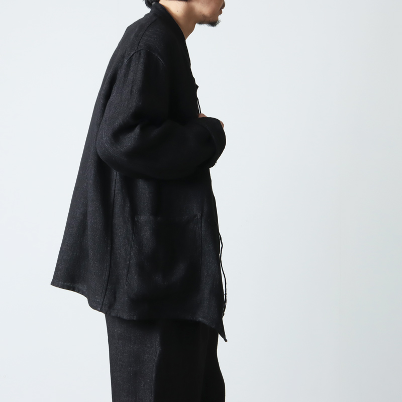 COMOLI◇20AW/コットンサテンスタンドカラージャケット/1/チャイナ/BLK ...