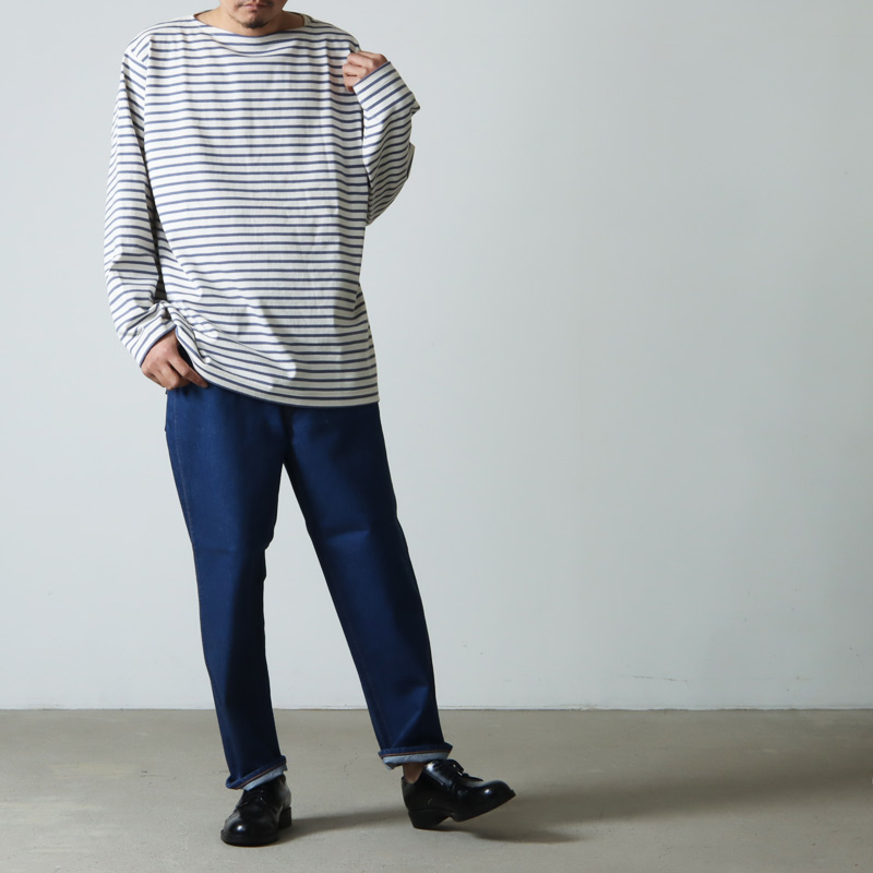 3 comoli 21ss BORDER BOAT NECK ボーダー