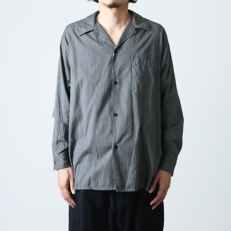 COMOLI ヨリ杢オープンカラーシャツ size2-eastgate.mk