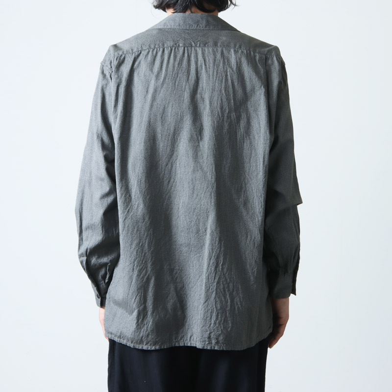 COMOLI (コモリ) ヨリ杢 オープンカラーシャツ