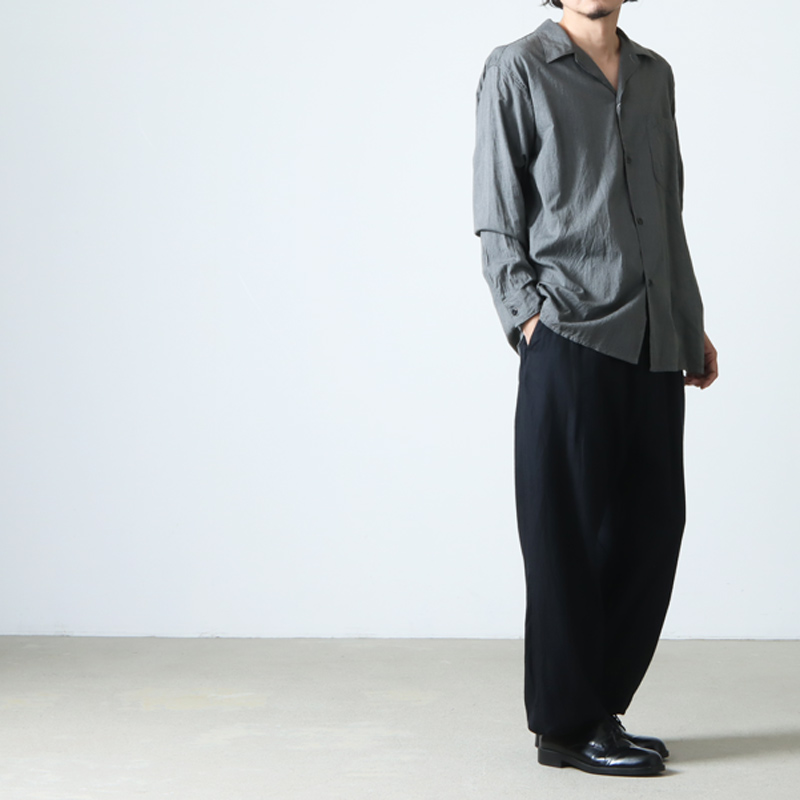 COMOLI (コモリ) ヨリ杢 オープンカラーシャツ