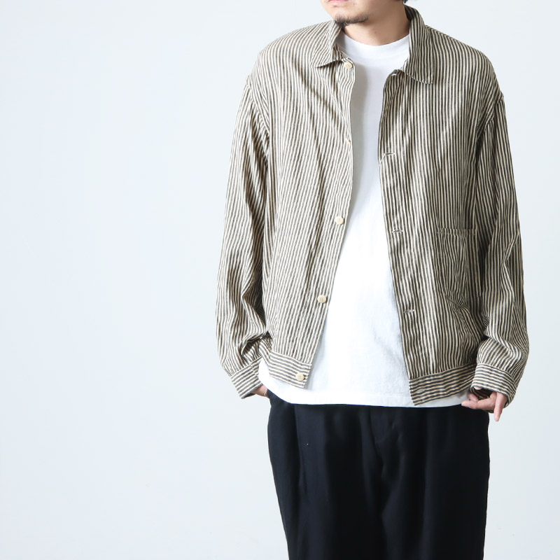 comoli 22s/s ストライプブルゾン - ブルゾン