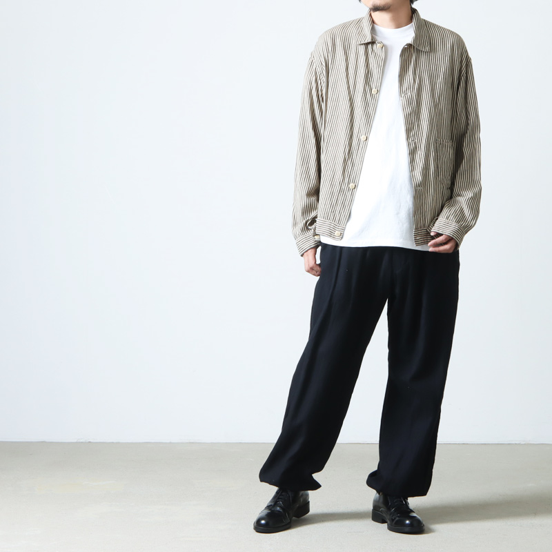 衝撃特価 comoli 22ss 22ss ストライプワークジャケットの通販 