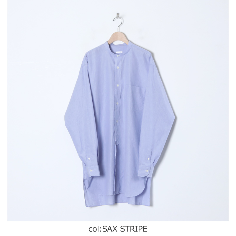【19ss】comoli バンドカラーシャツ サイズ 2 sax