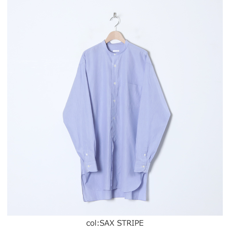 19ss】comoli バンドカラーシャツ サイズ 2 sax - www.sorbillomenu.com