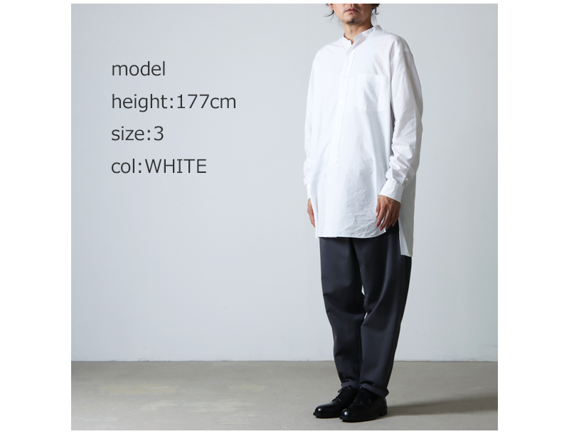 アイボリー×レッド COMOLI バンドカラーシャツ ECRU size2 | ochge.org