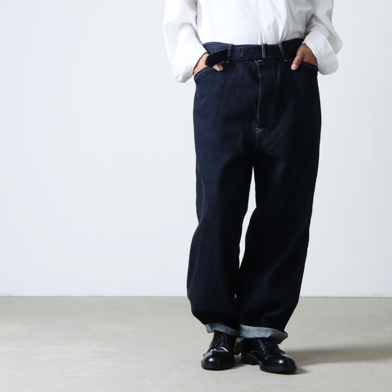 comoli デニムベルテッドパンツ 23SS-