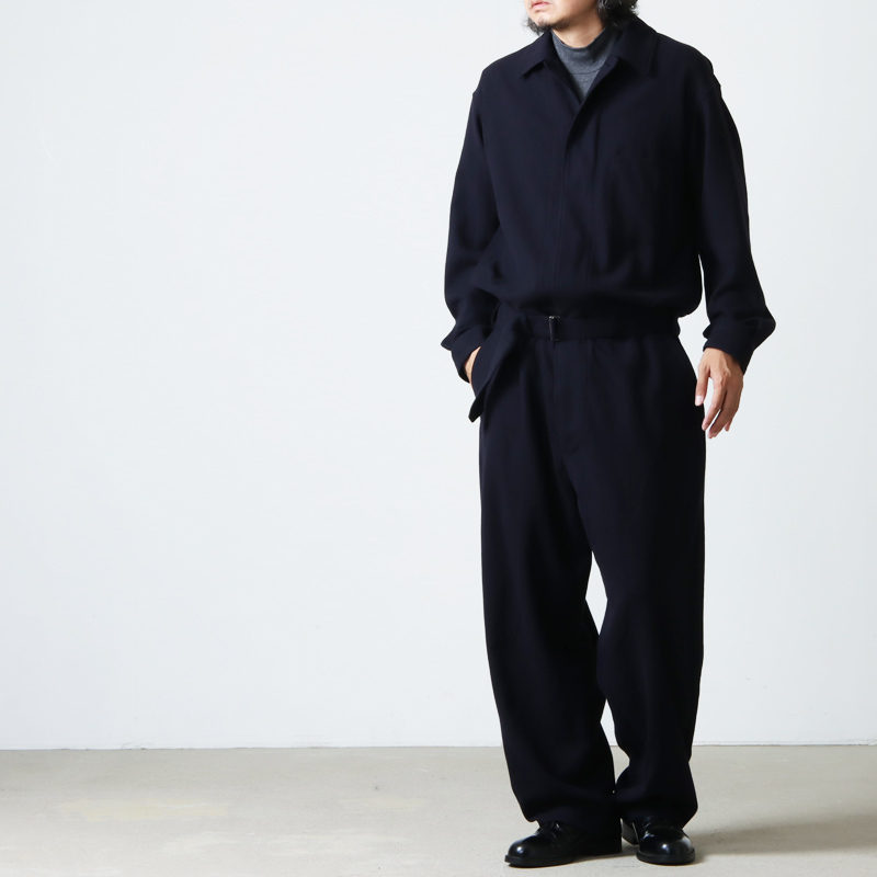 COMOLI ウールギャバ オールインワン 21AW ネイビー Size1-