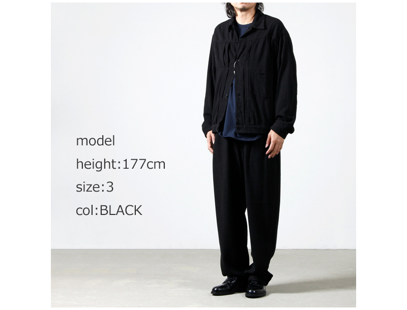 comoli 21ss シルクネップドローストリングパンツsize2