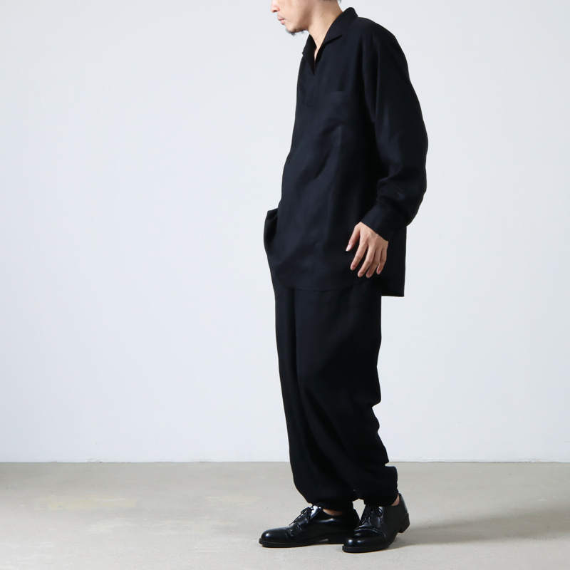 Comoli コモリ シルクネル スキッパーシャツ 23SS-