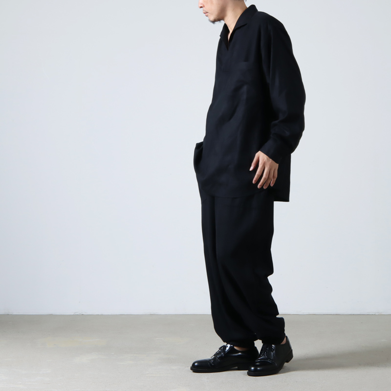 COMOLI コモリ 21AW シルクネルドローストリングパンツ-