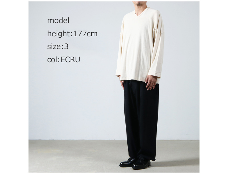 comoli 23SS コットンフライスホッケーシャツ サイズ3-