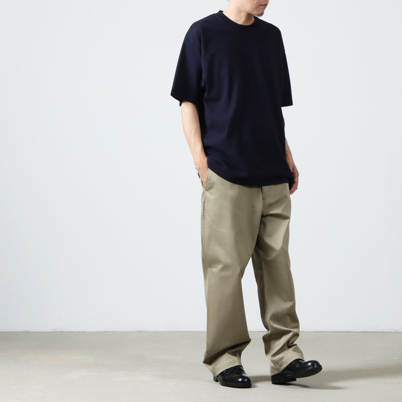 23ss comoli 空紡天竺 半袖Tシャツ コモリ　サイズ3 ネイビーapc