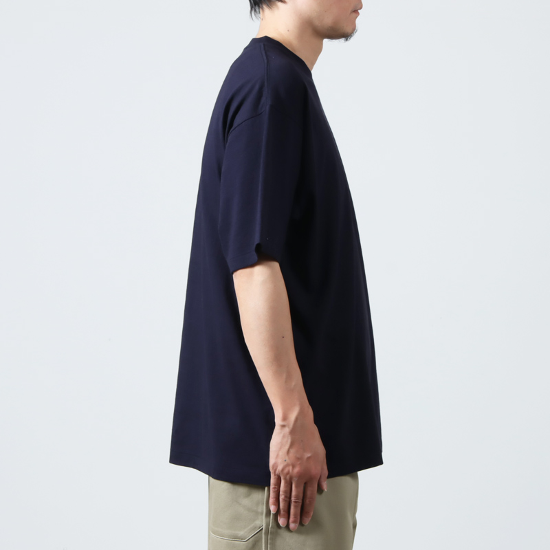 23ss comoli 空紡天竺 半袖Tシャツ コモリ　サイズ3 ネイビーapc