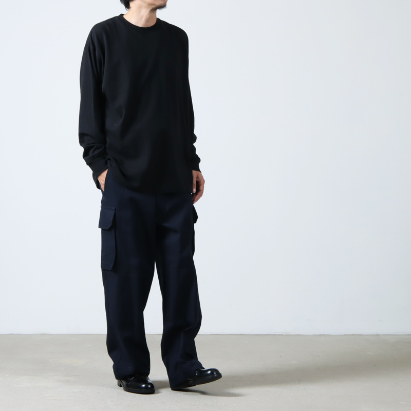 comoli 空紡天竺長袖Tシャツ 23SS ネイビー サイズ4 - トップス