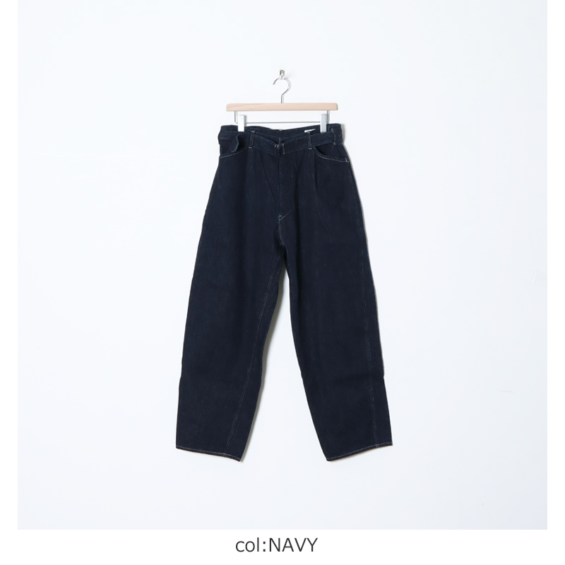 COMOLI denim belted pants コモリデニムベルテッドパンツデニムカラー