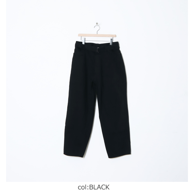 comoli コモリ black デニム ベルデットパンツ size2 21AW