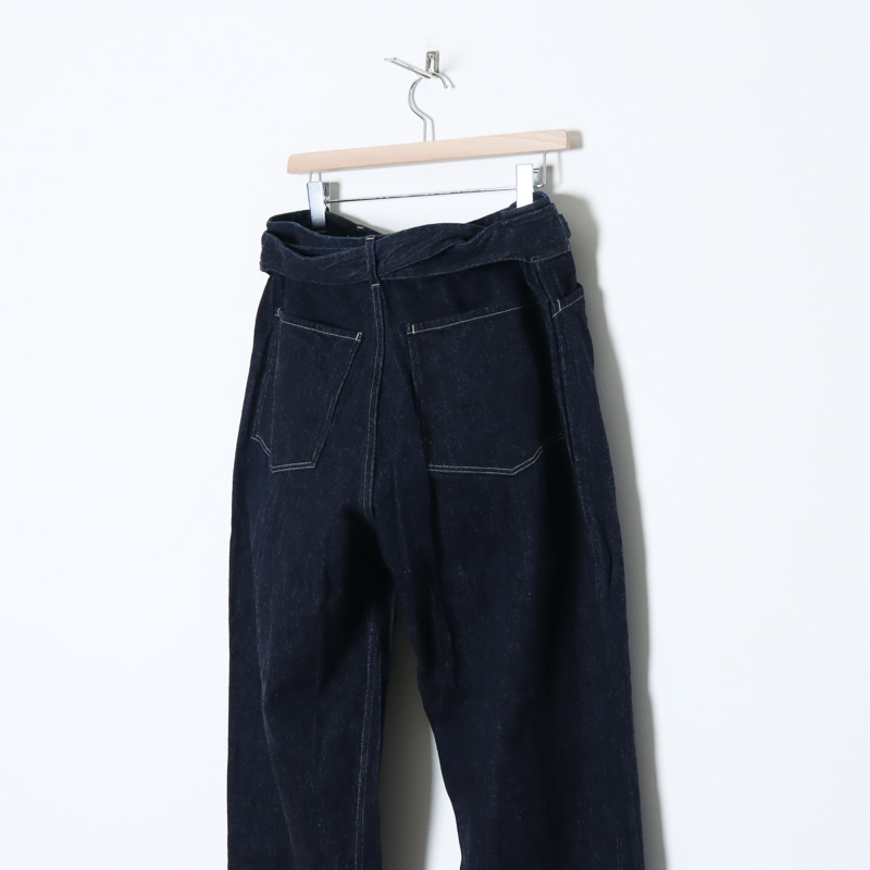 comoli 23ssデニムベルテッドパンツ Black size2