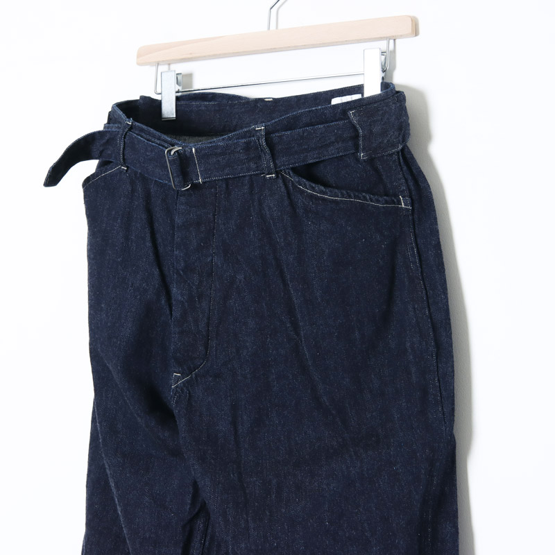 COMOLI denim belted pants コモリデニムベルテッドパンツデニムカラー 