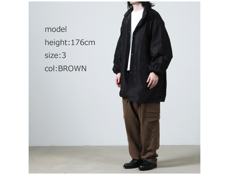 サイズ2COMOLI 21SS コットンシルクフーデットコート