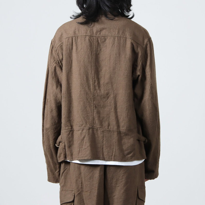 COMOLI (コモリ) KHAKI縮絨ウール ジップショートジャケット