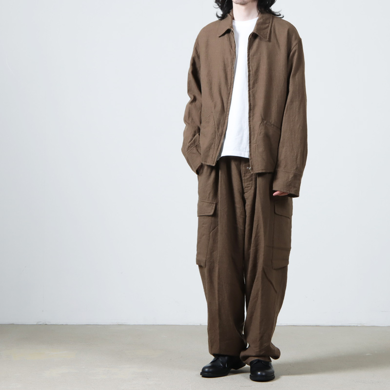 comoli 23aw KHAKI 縮絨ウール ショートジップ ジャケット新品未使用品