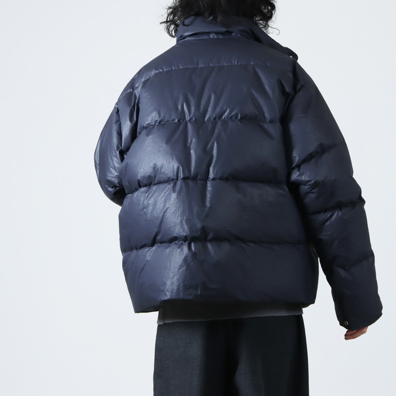 コモリ　comoli  コットンナイロンダウンジャケット　サイズ3NAVY