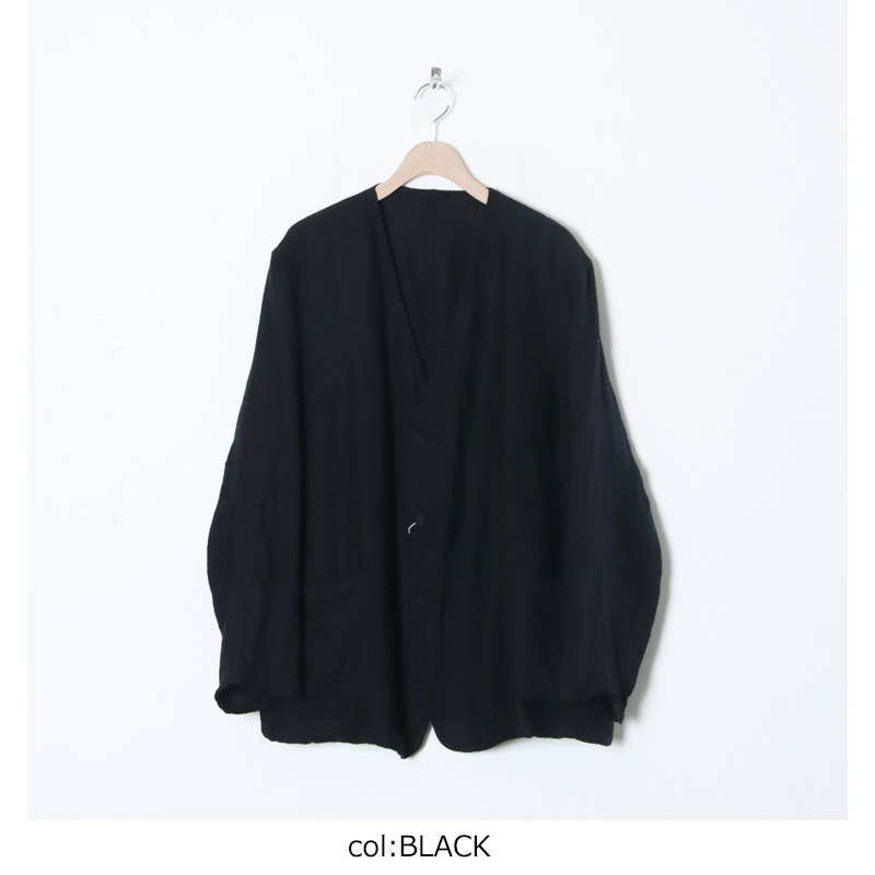 25SS COMOLI 　リネンサテン ノーカラージャケット COMOLI (コモリ) リネンサテン ノーカラージャケット