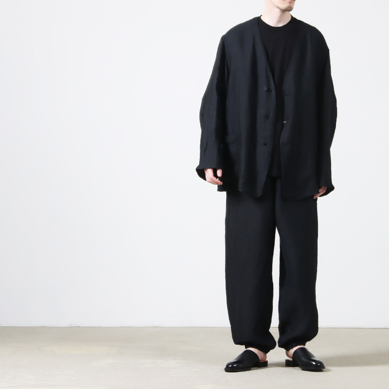 COMOLI (コモリ) リネンサテン ドローストリングパンツ
