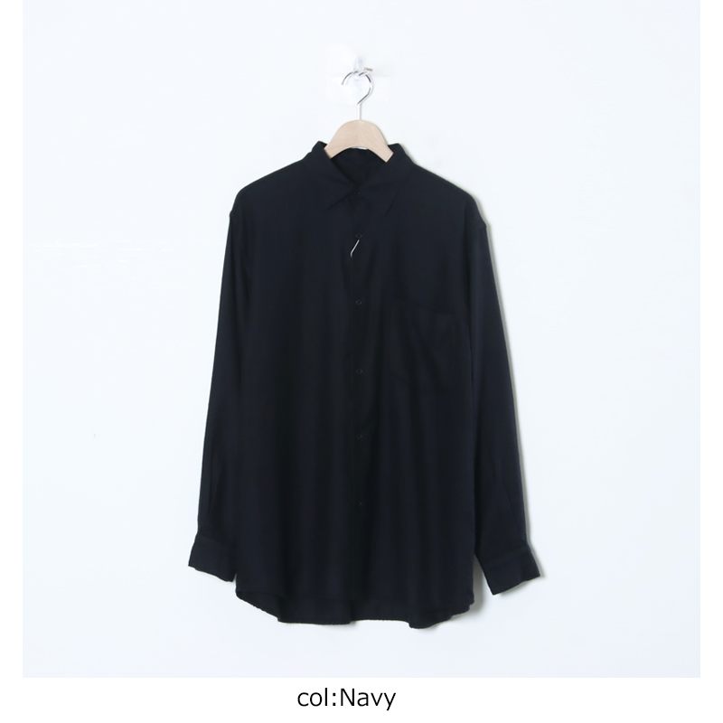 COMOLI(コモリ) カシミヤシルク 製品染シャツ