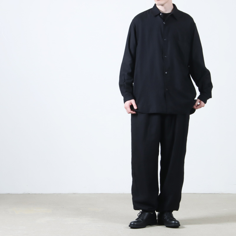 COMOLI(コモリ) カシミヤシルク 製品染シャツ