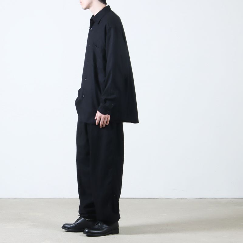 COMOLI(コモリ) カシミヤシルク 製品染シャツ