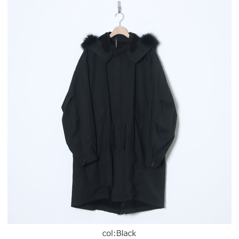 COMOLI(コモリ) コットンナイロン ミリタリーフーデッドコート