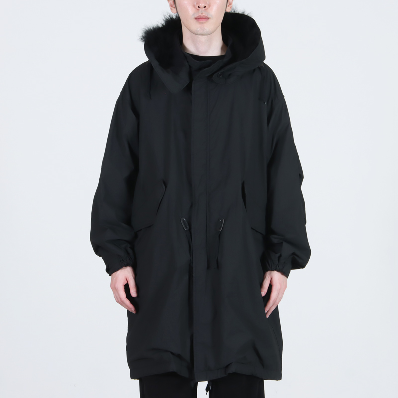 COMOLI(コモリ) コットンナイロン ミリタリーフーデッドコート