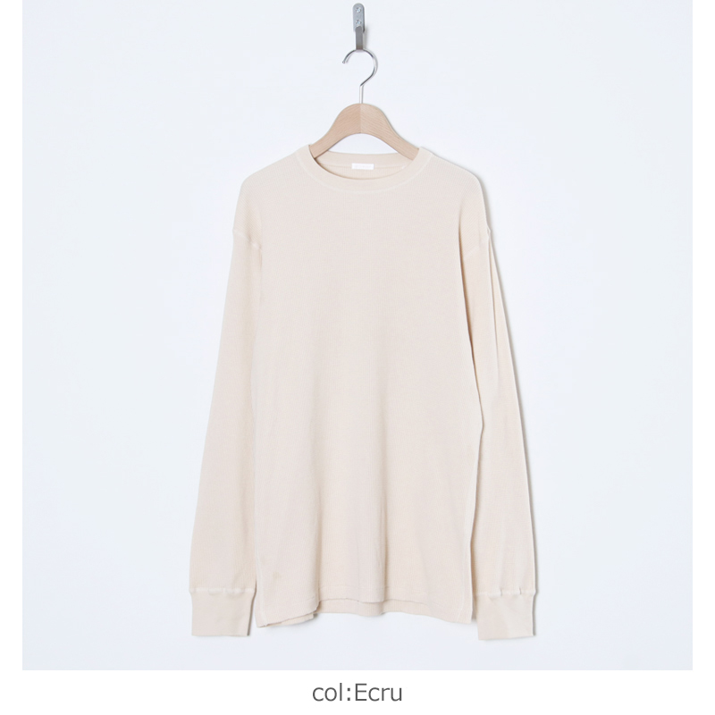 COMOLI(コモリ) コットンカシミヤ ワッフル長袖クルー