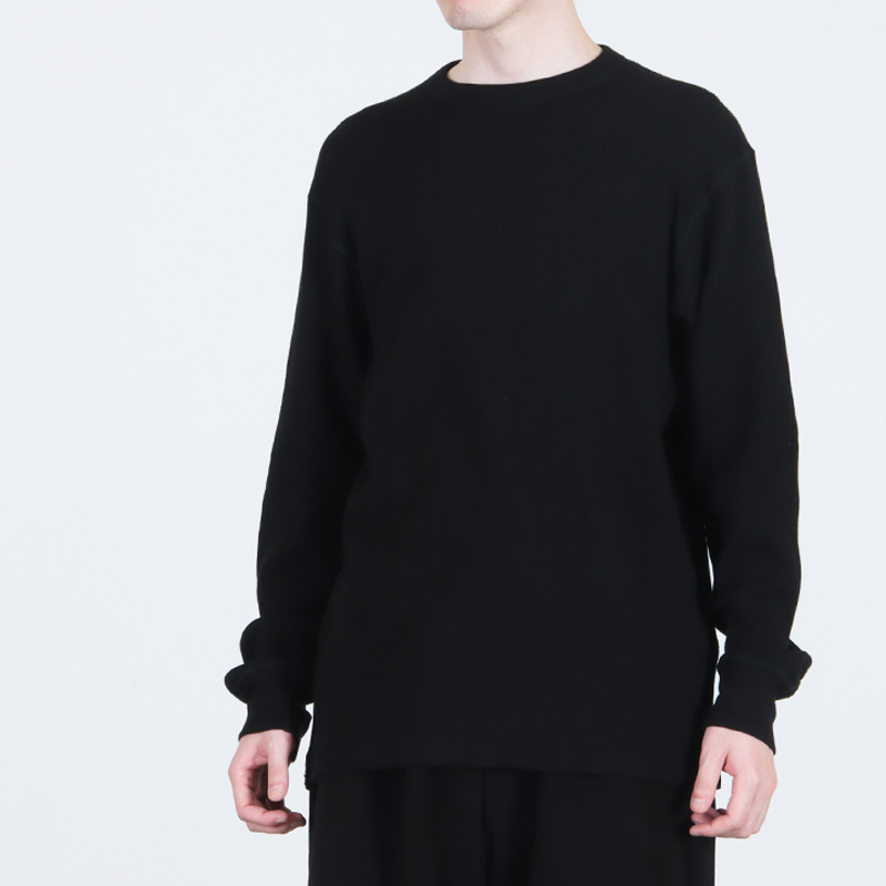 COMOLI(コモリ) コットンカシミヤ ワッフル長袖クルー