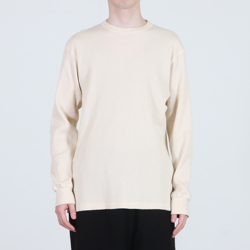 COMOLI(コモリ) コットンカシミヤ ワッフル長袖クルー