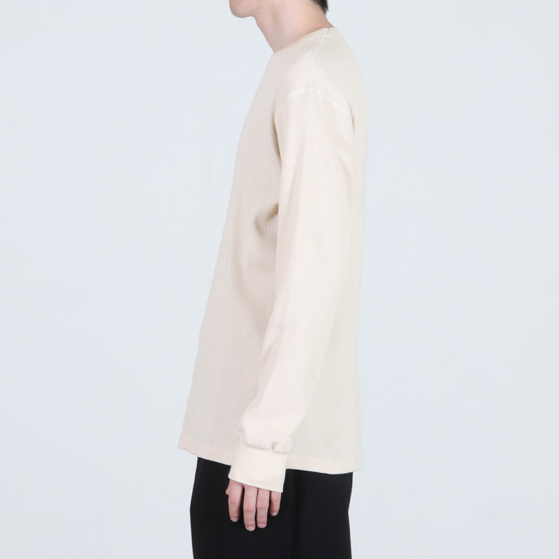 COMOLI(コモリ) コットンカシミヤ ワッフル長袖クルー