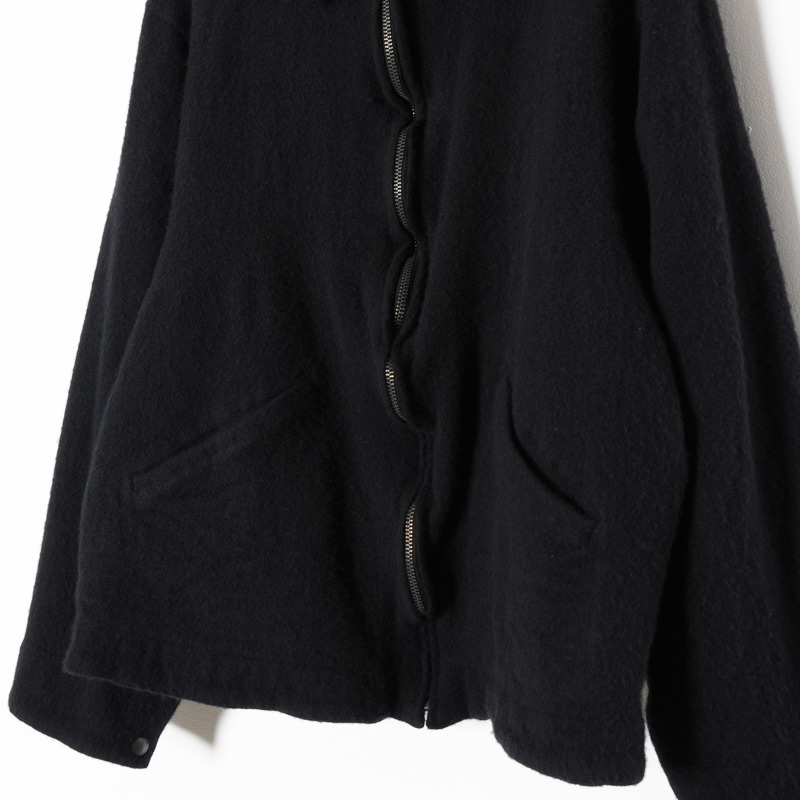 COMOLI 縮絨ウールジップショートジャケット　ネイビー　コモリ　サイズ３ COMOLI 縮絨ウールジップショートジャケット ネイビー コモリ サイズ3
