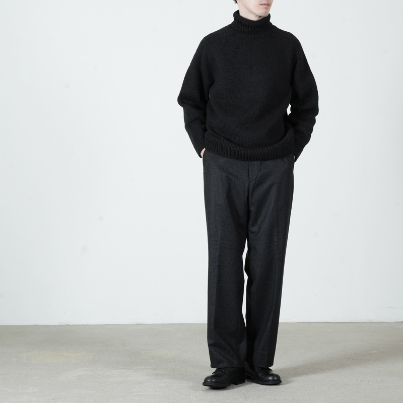 COMOLI (コモリ) カシミヤ和紙 ハンドタートルネックニット