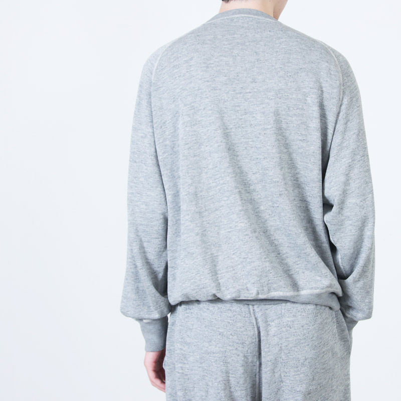 COMOLI (コモリ) グレー裏毛 クルーネック