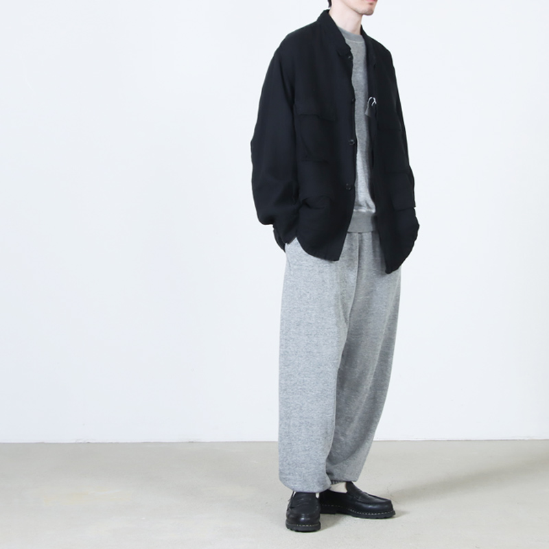 Comoli コモリ ウールコットンシルクスウェット Dark Grey COMOLI - Comoli コモリ ウールコットンシルクスウェット Dark Grey の