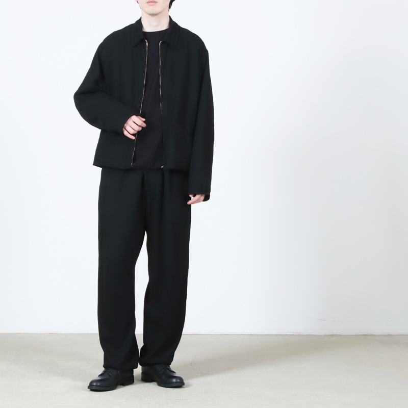 COMOLI (コモリ) シルクネップ ジップショートジャケット