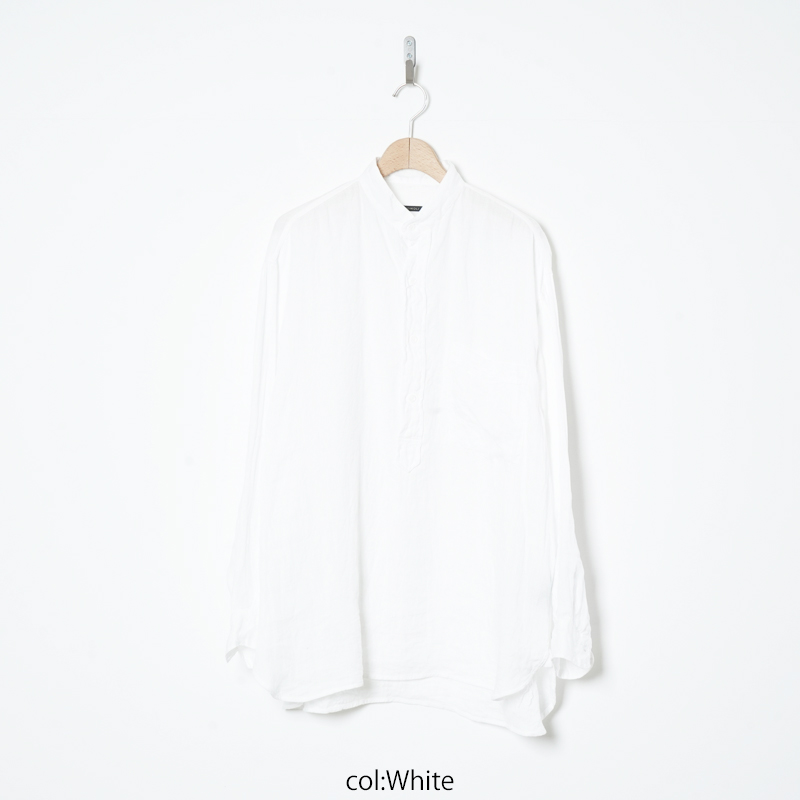 COMOLI (コモリ) リネンWクロス プルオーバーシャツ