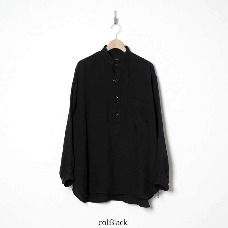 COMOLI (コモリ) リネンWクロス プルオーバーシャツ
