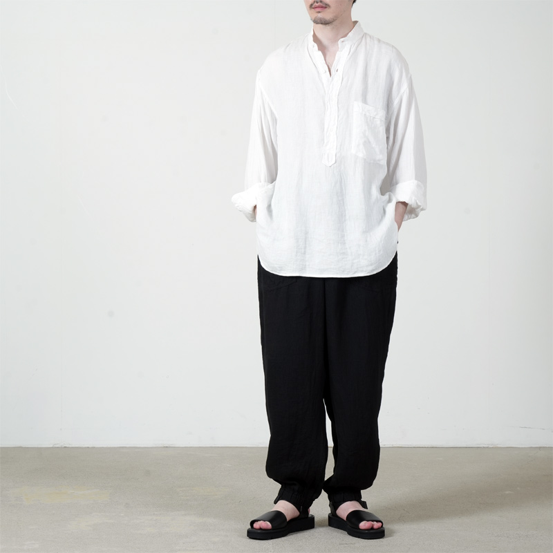 COMOLI (コモリ) リネンWクロス プルオーバーシャツ