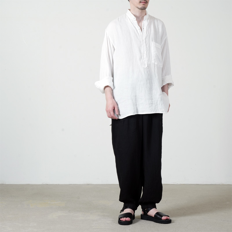 COMOLI (コモリ) リネンWクロス プルオーバーシャツ