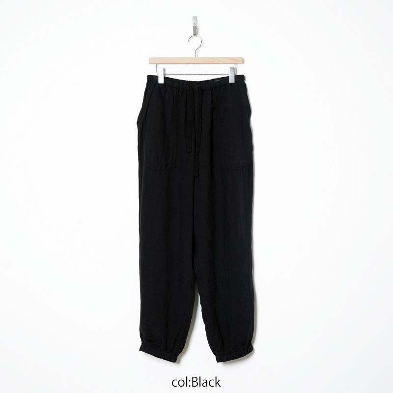 COMOLI (コモリ) リネンWクロス ドローストリングパンツ
